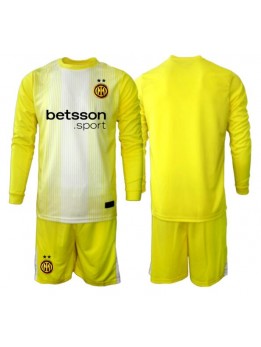 Billige Inter Milan Keeper Bortedraktsett Barn 2025-26 Langermet (+ Korte bukser)